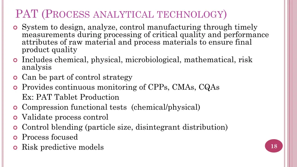pat p rocess analytical technology system