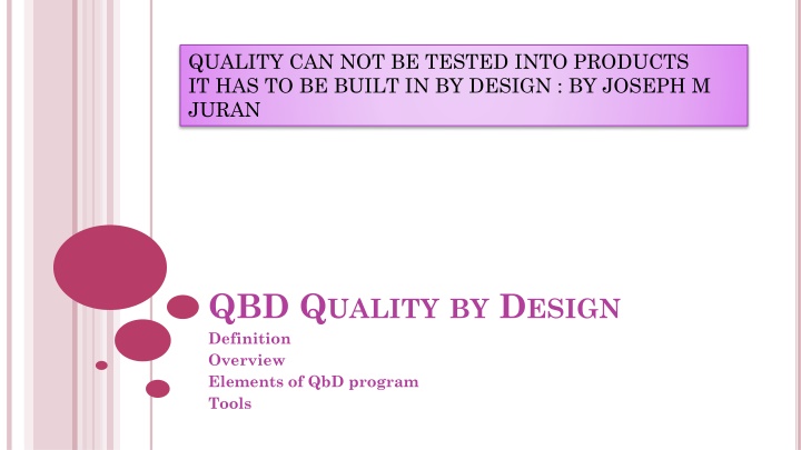 quality can not be tested into products