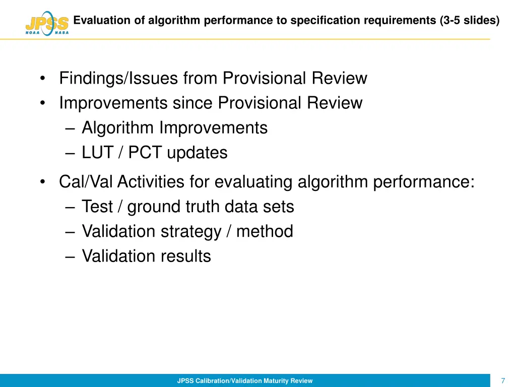 evaluation of algorithm performance
