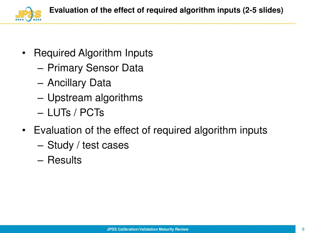 evaluation of the effect of required algorithm