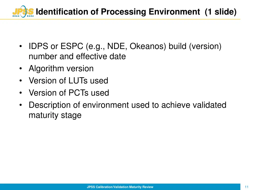 identification of processing environment 1 slide