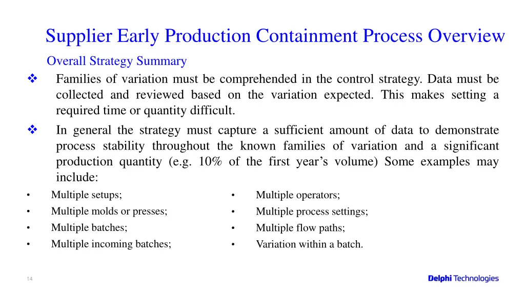 supplier early production containment process 12