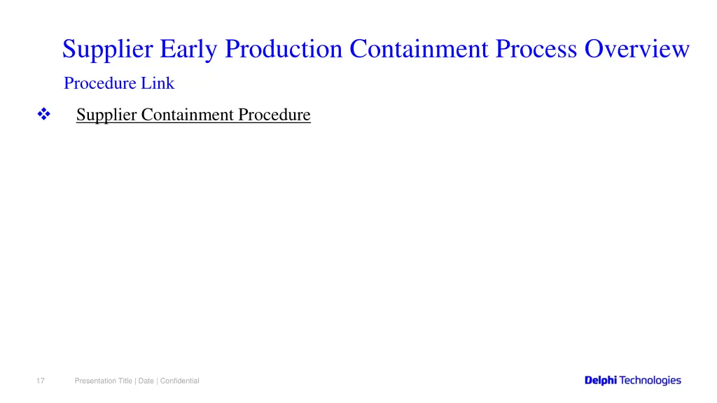 supplier early production containment process 15