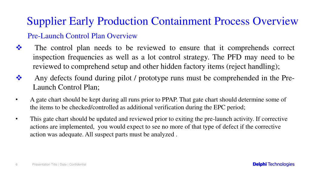supplier early production containment process 4