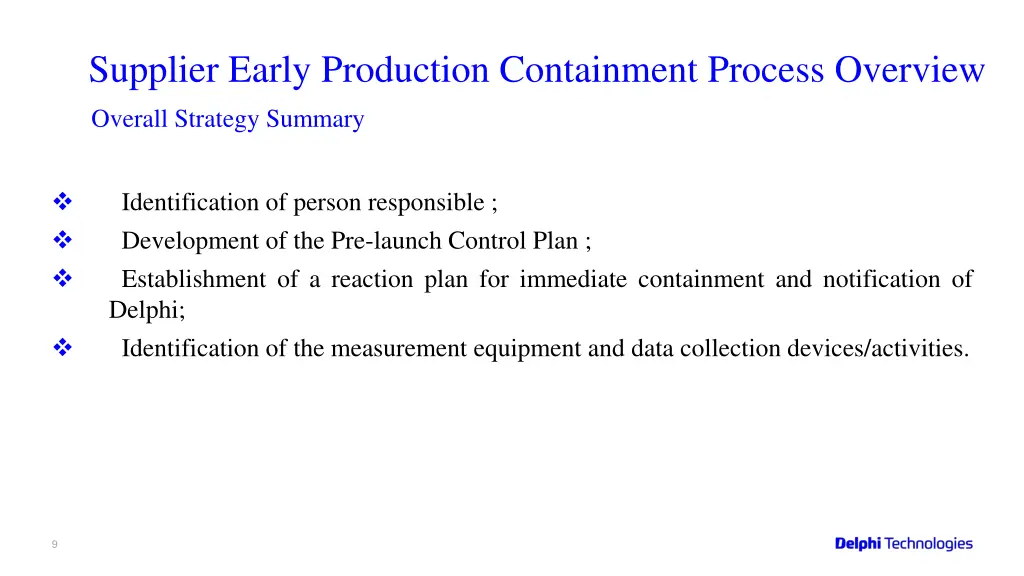 supplier early production containment process 7