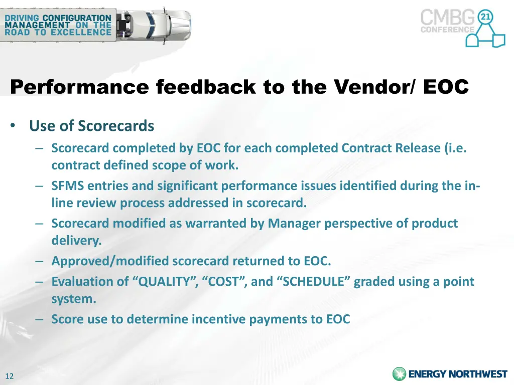 performance feedback to the vendor eoc 1