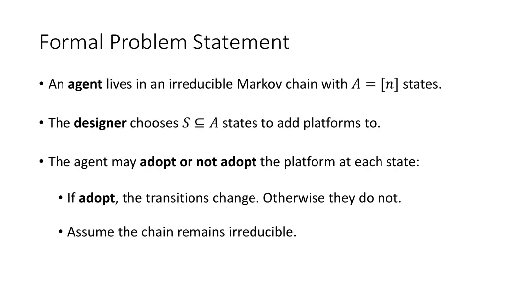 formal problem statement