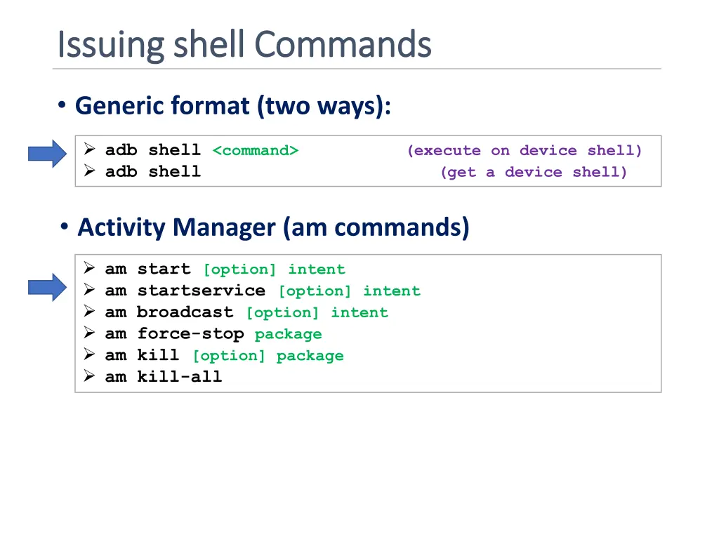 issuing shell commands issuing shell commands