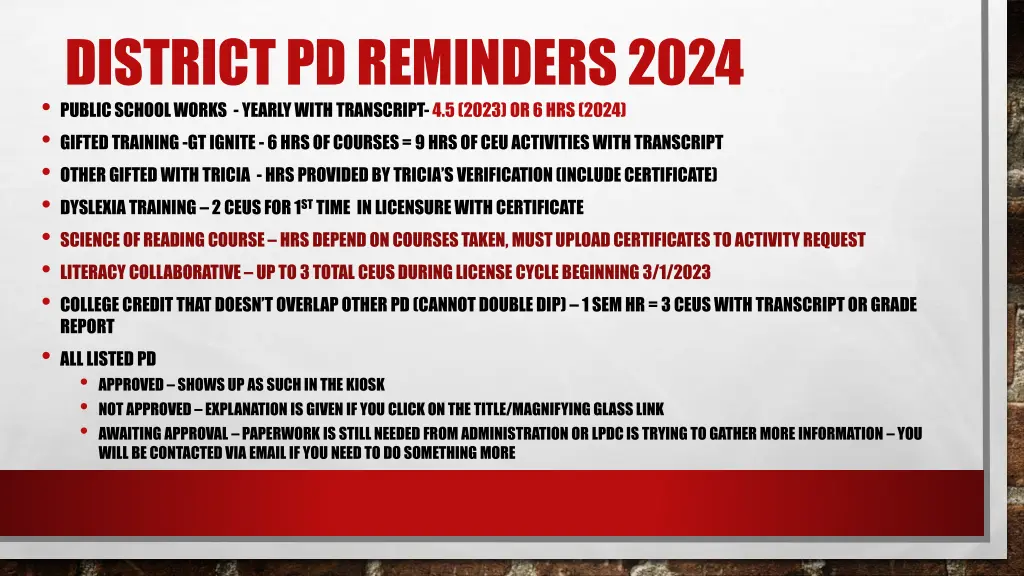district pd reminders 2024 public school works