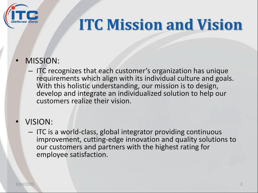 itc mission and vision