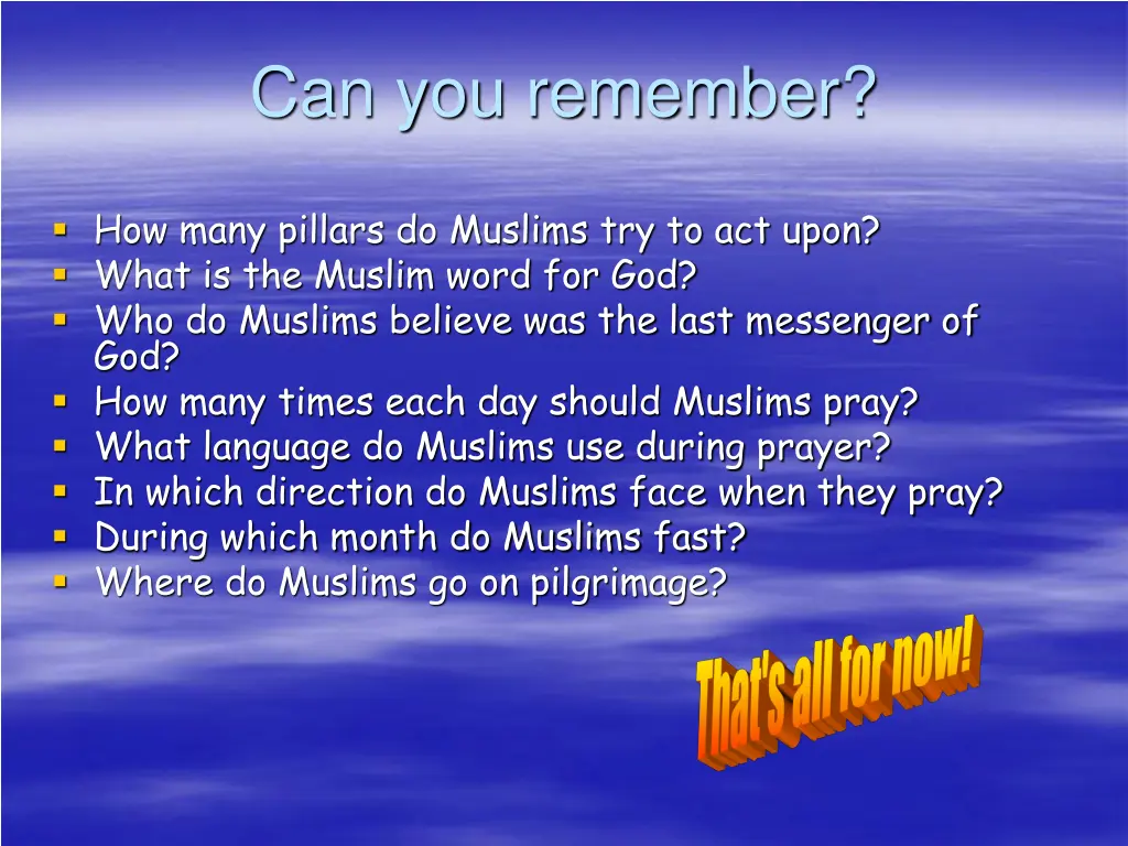 can you remember