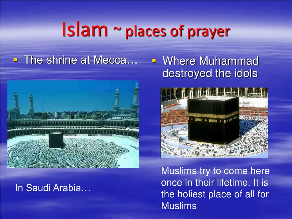 islam places of prayer