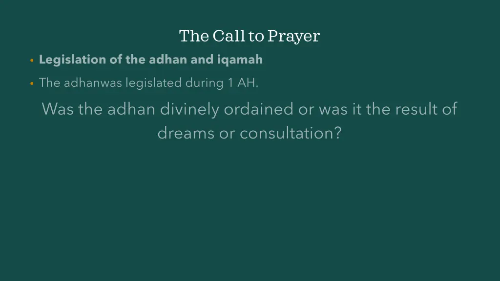 the call to prayer
