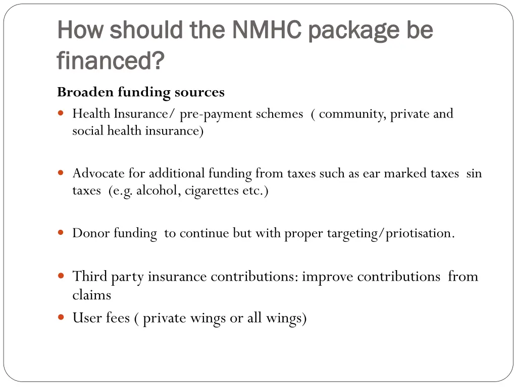 how should the nmhc package be how should