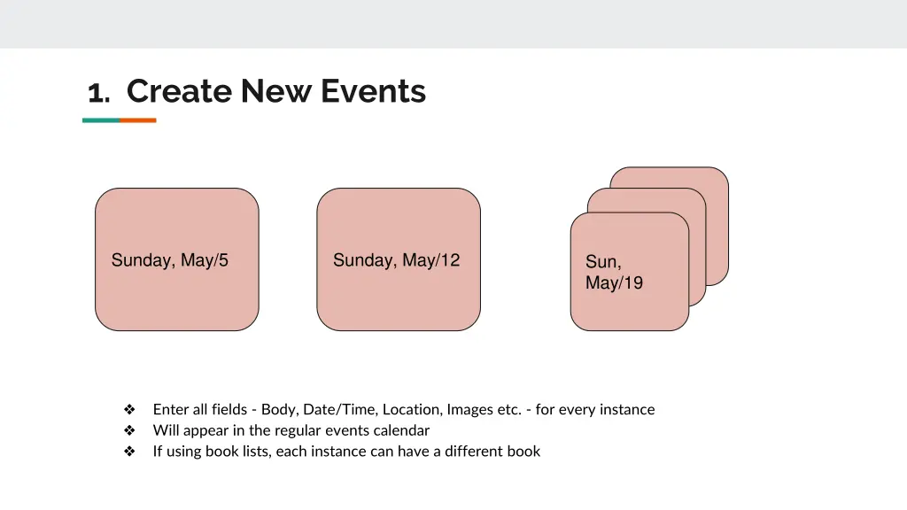 1 create new events