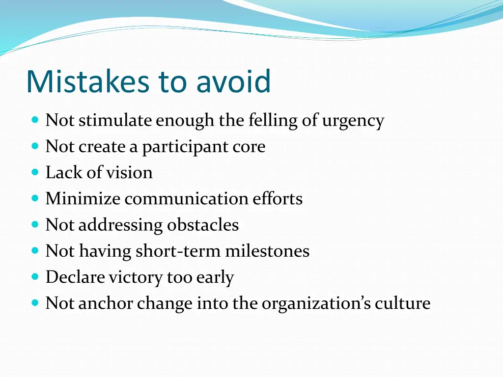 mistakes to avoid