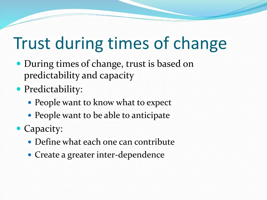 trust during times of change