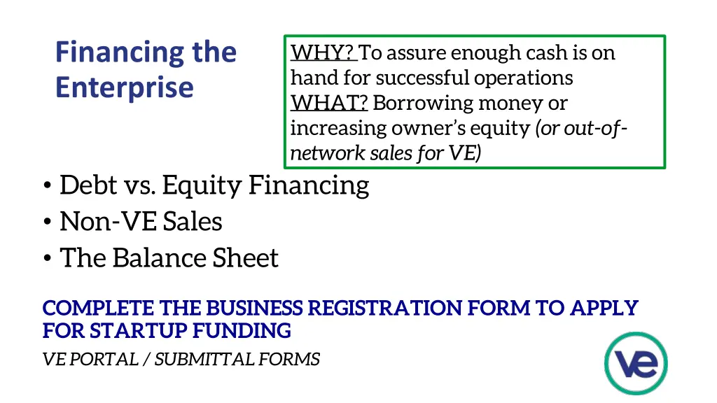 financing the enterprise