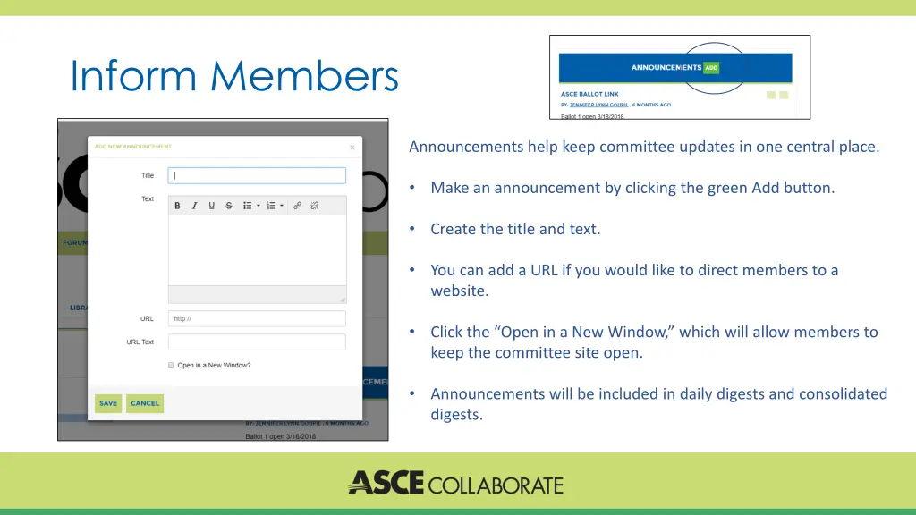 inform members