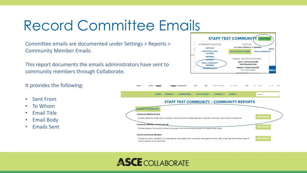 record committee emails
