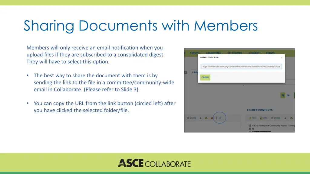 sharing documents with members