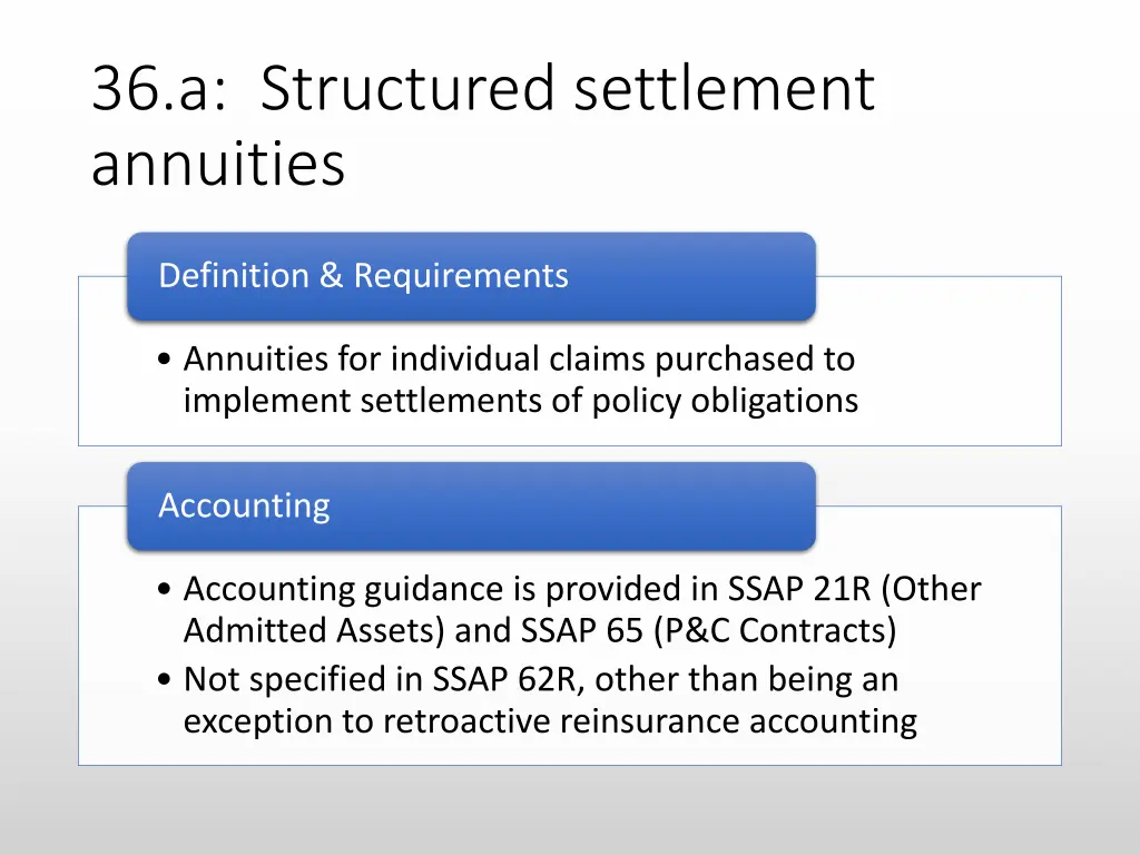 36 a structured settlement annuities