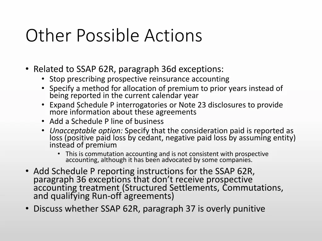 other possible actions