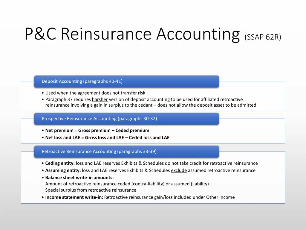 p c reinsurance accounting ssap 62r