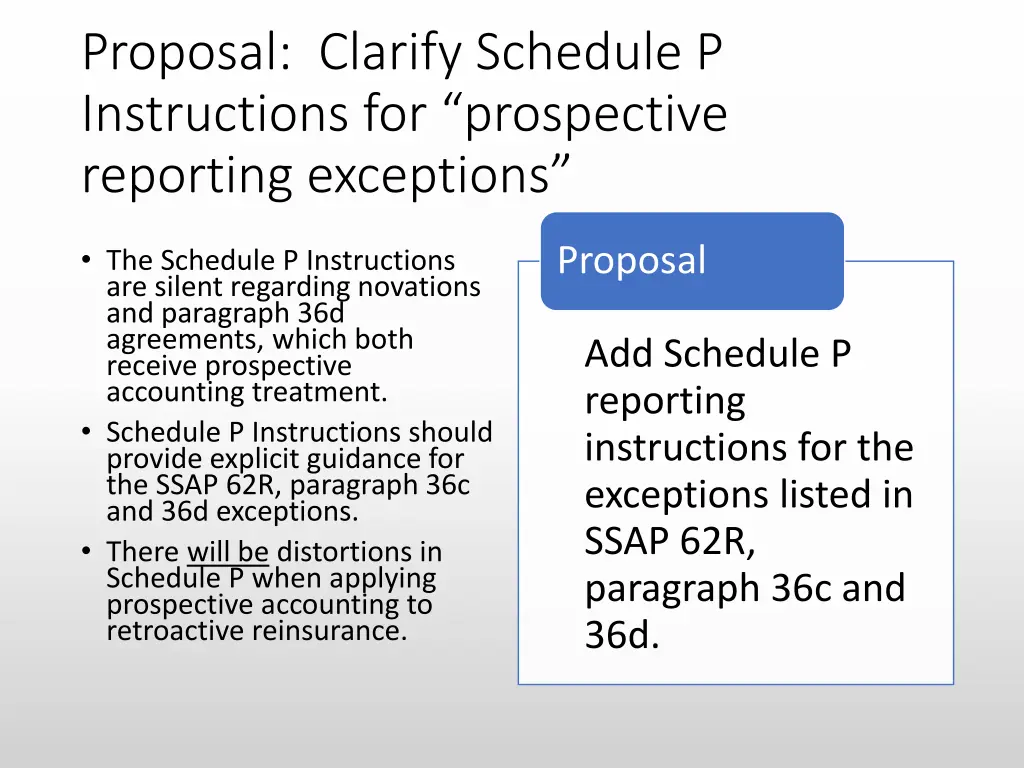 proposal clarify schedule p instructions
