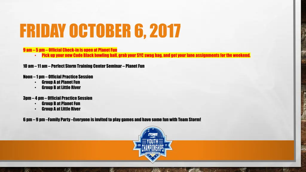 friday october 6 2017
