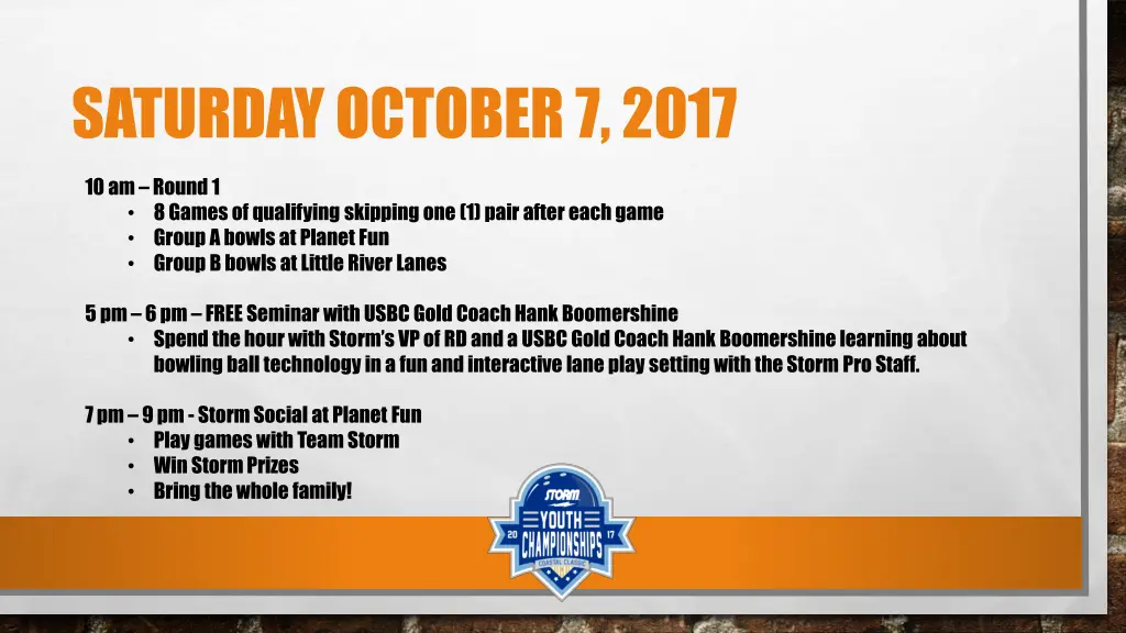 saturday october 7 2017