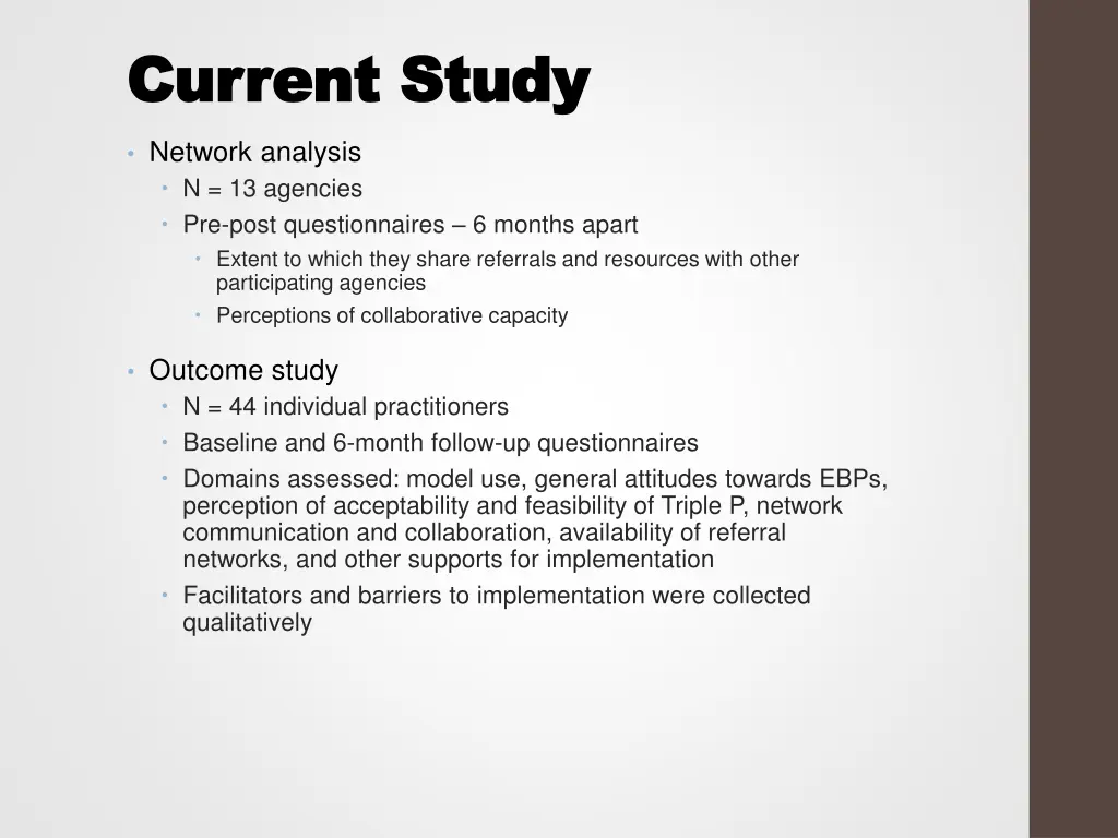 current study current study