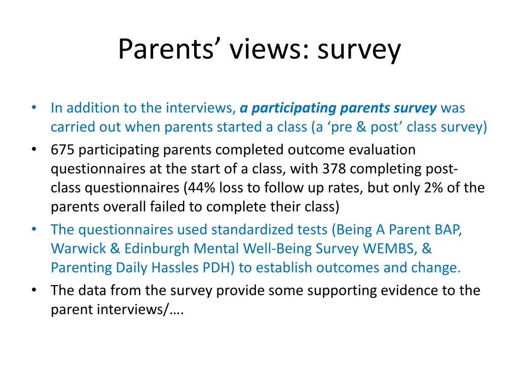 parents views survey
