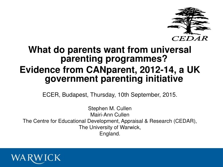 what do parents want from universal parenting