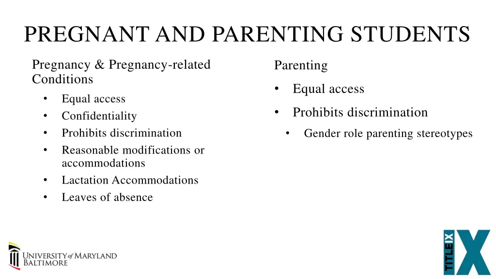 pregnant and parenting students