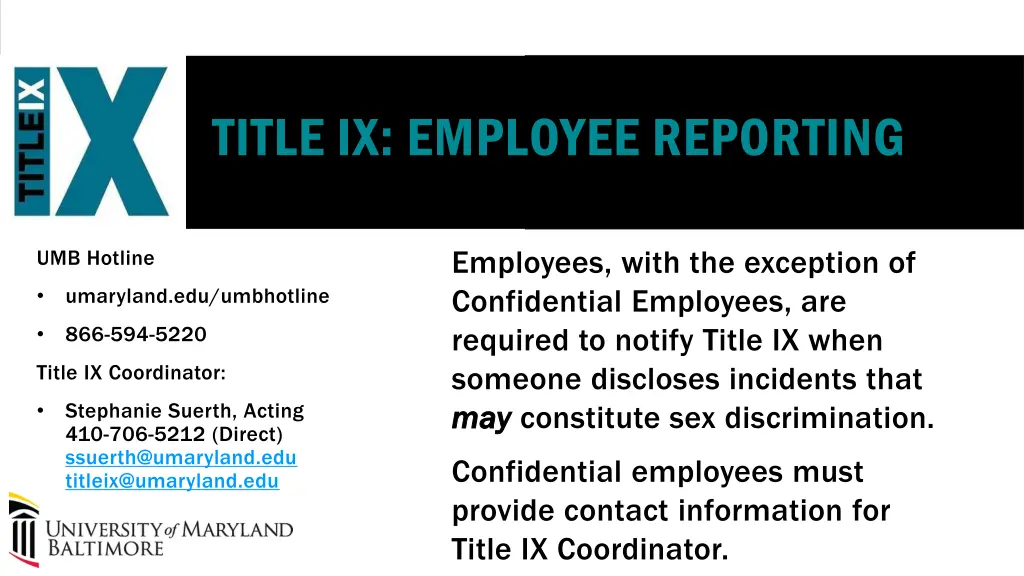 title ix employee reporting