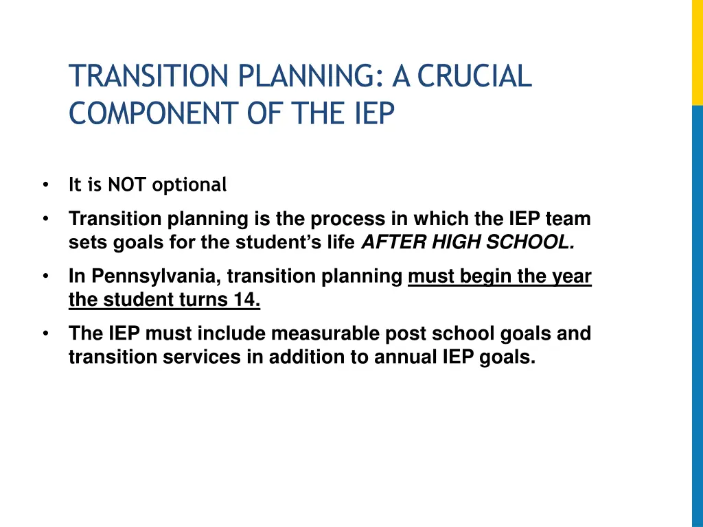 transition planning a crucial component of the iep