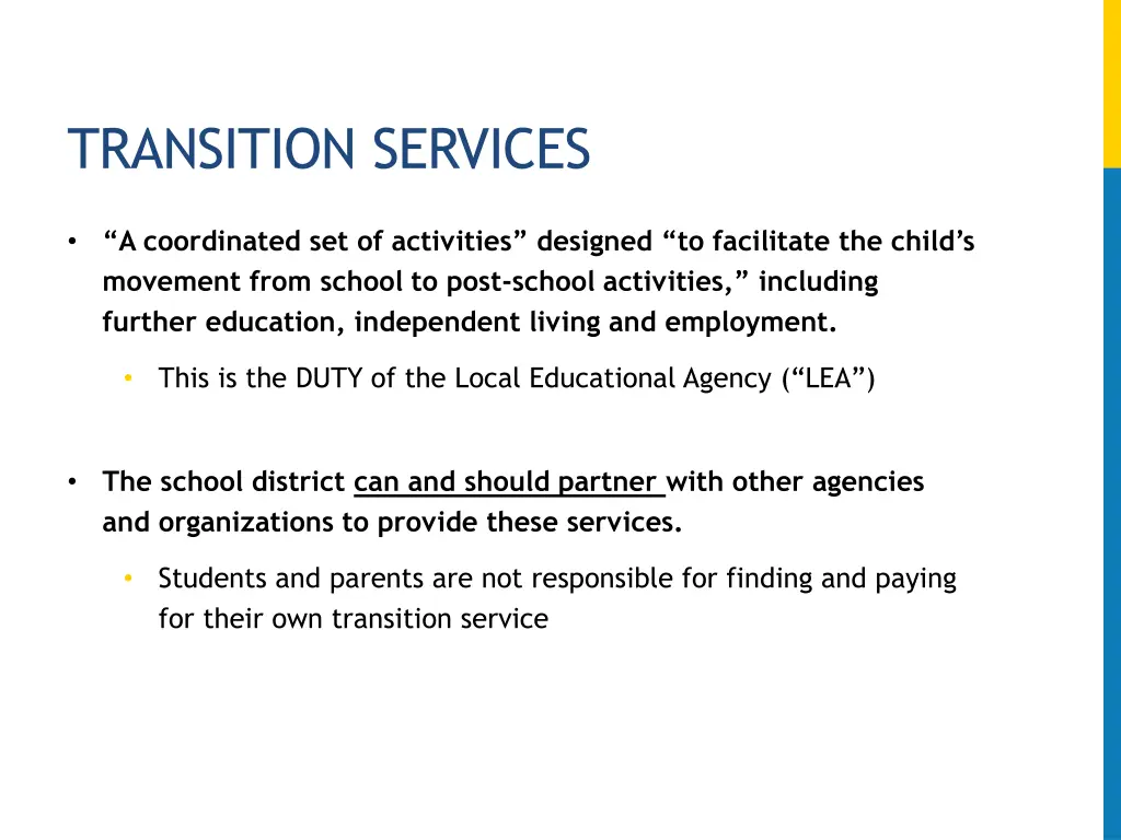 transition services