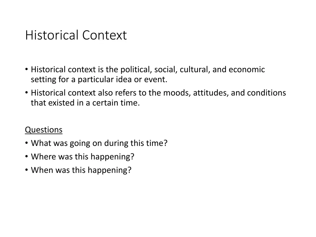 historical context
