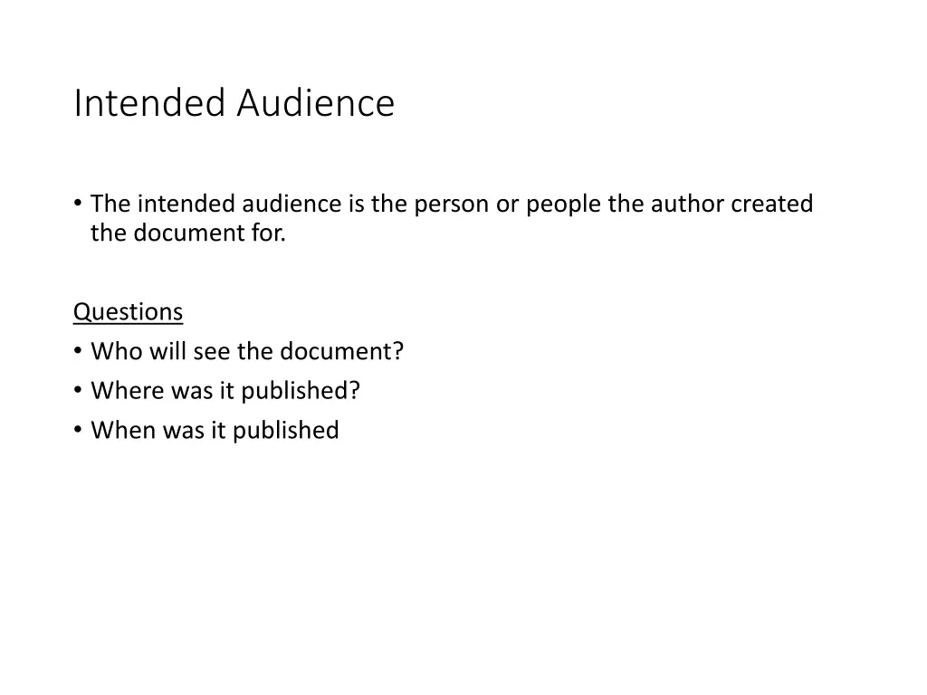 intended audience