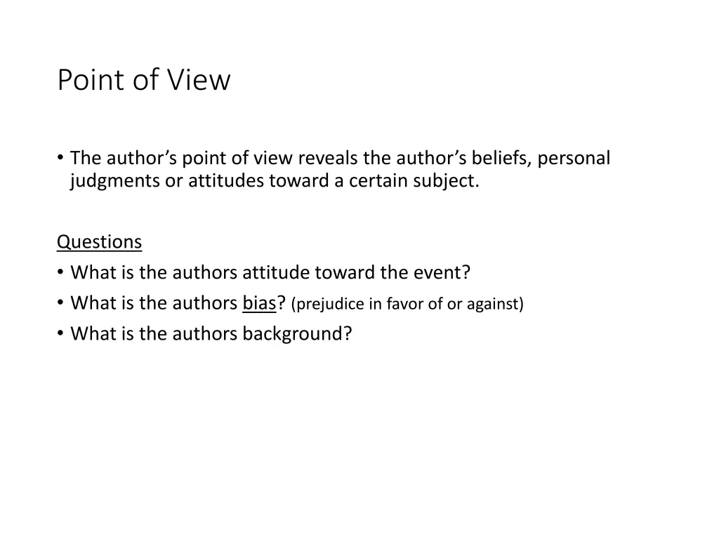 point of view