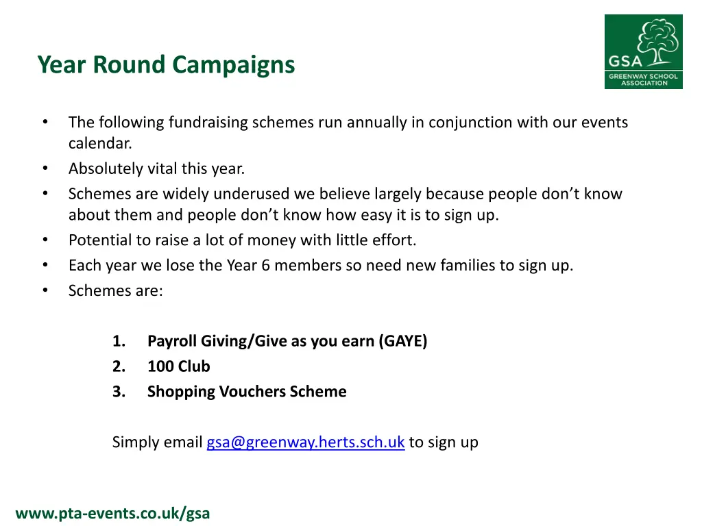 year round campaigns