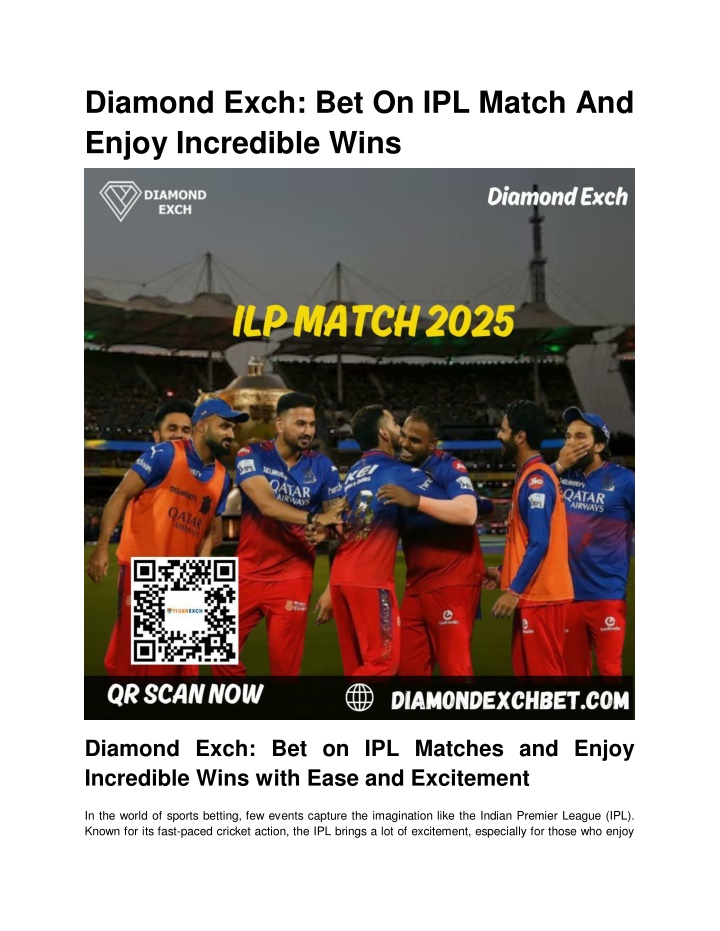 diamond exch bet on ipl match and enjoy