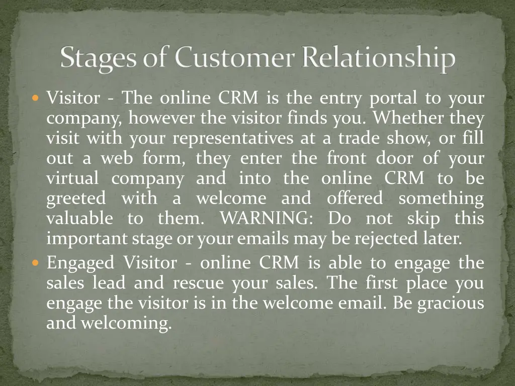 stages of customer relationship