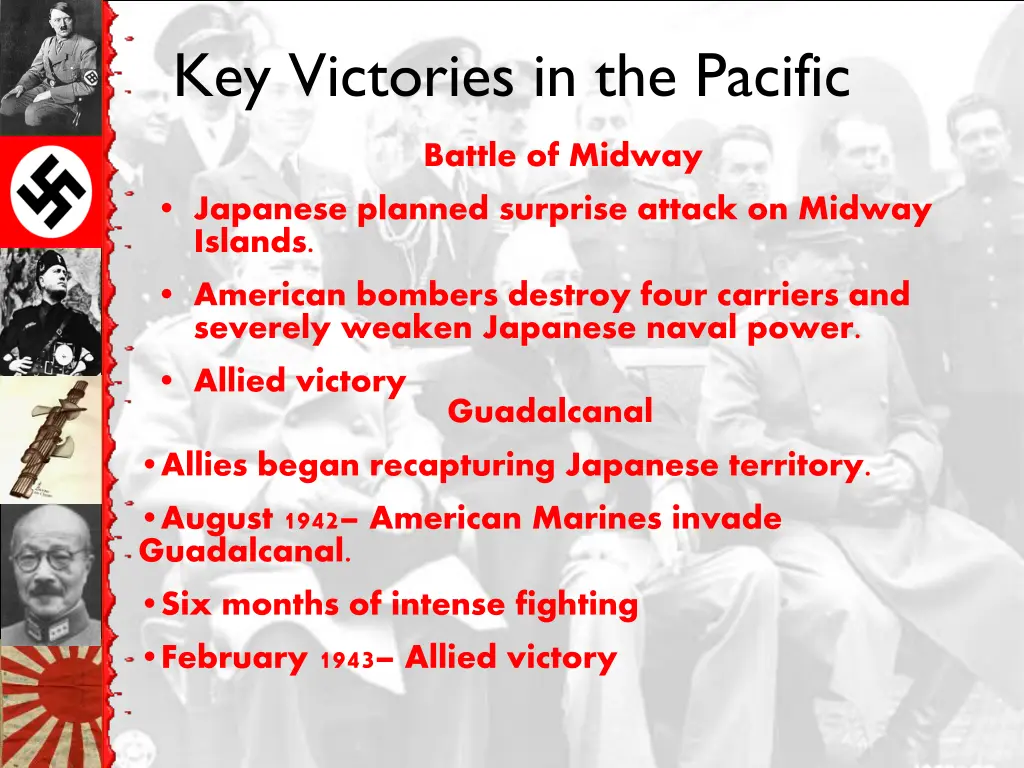 key victories in the pacific