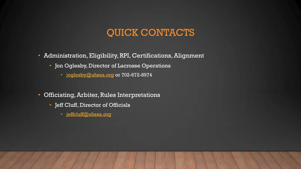 quick contacts