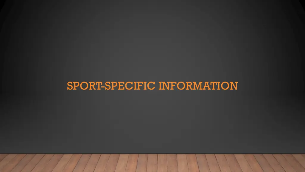 sport specific information