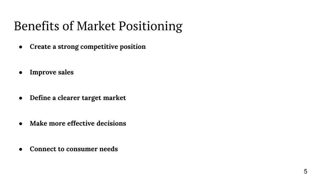 benefits of market positioning