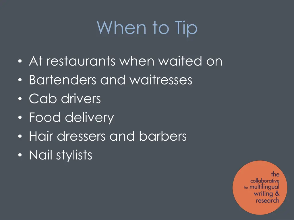 when to tip