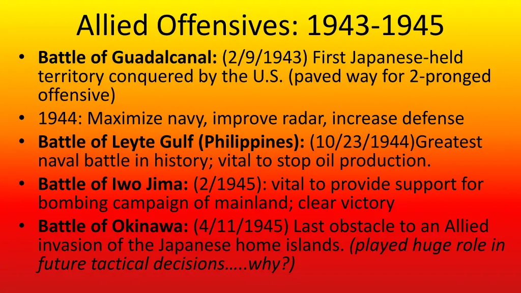 allied offensives 1943 1945